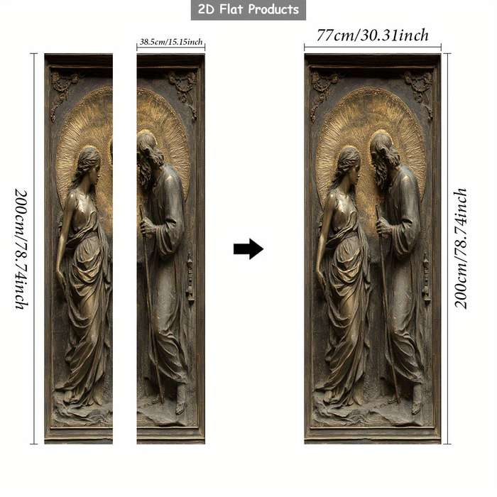1pc 76.96x199.9cm Jesus Christian Themed Stickers