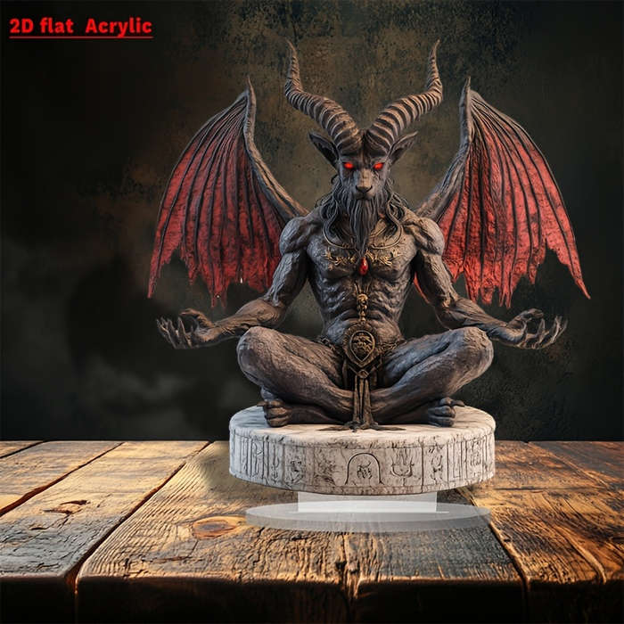 1pc 2D Flat  Acrylic Ancient Devil Desktop Decoration Bohemian Style Inspirational Theme Multi-pu