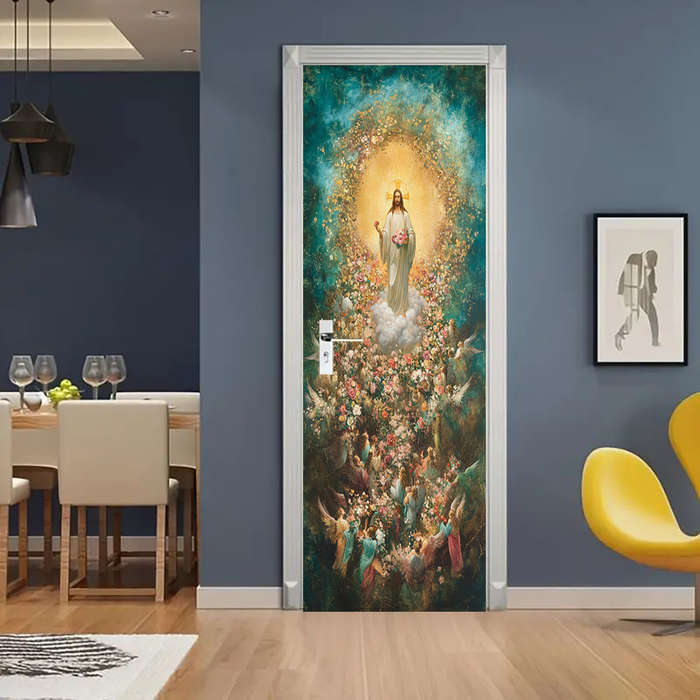 1pc 76.96x199.9cm Jesus Christian Themed Stickers