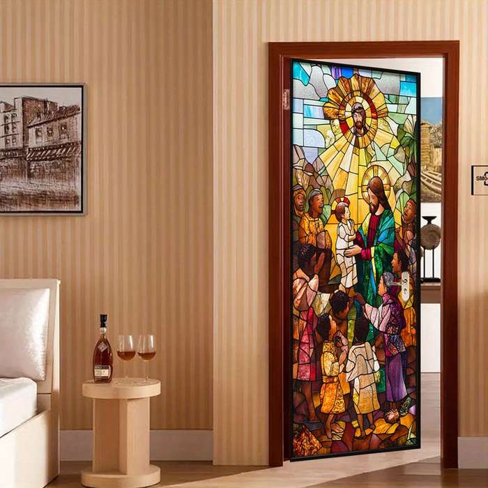 1pc 76.96x199.9cm Jesus Christian Themed Stickers