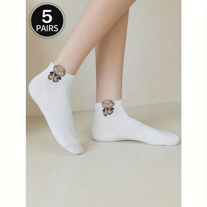 5 Pairs Multicolor One Size High Elastic Socks