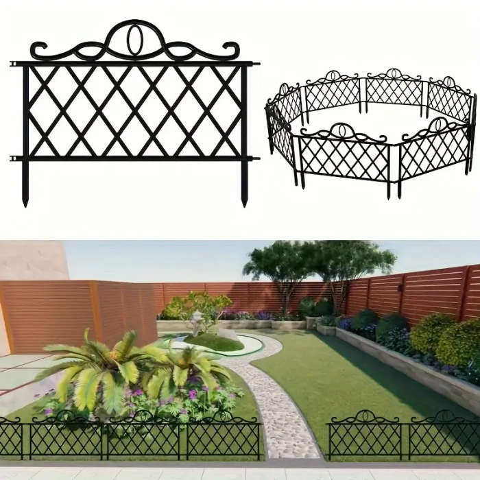 4 Pieces Durable Plastic Decorative Garden Border Fence
