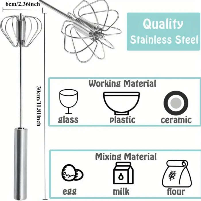 Wireless Handheld Mixer - Cordless Electric-Free Operation, Portable Mixer with Ergonomic Grip - Hea