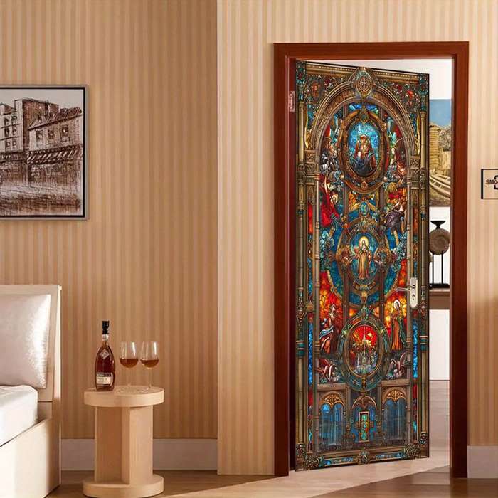 1pc 76.96x199.9cm Jesus Christian Themed Stickers
