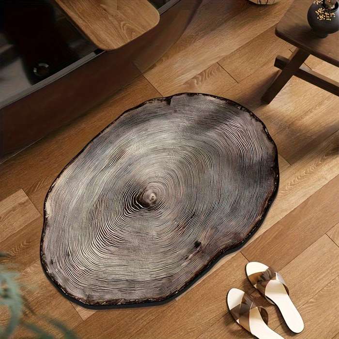 1Pc White Brown 50x80cm 19.69x31.50inch Floor Mat