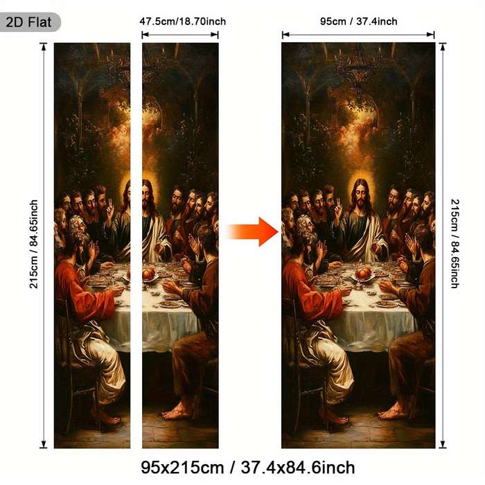 1pc 30.3x78.7 inches   77x200 cm   Jesus Christian Themed Stickers