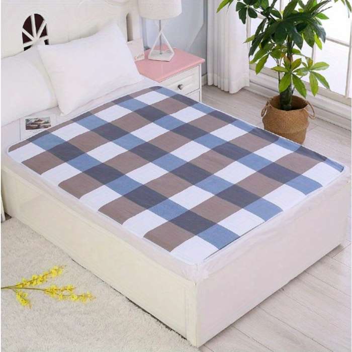 1Pc Diaper 80 Centimeters X 120 Centimeters Items Blue Grid