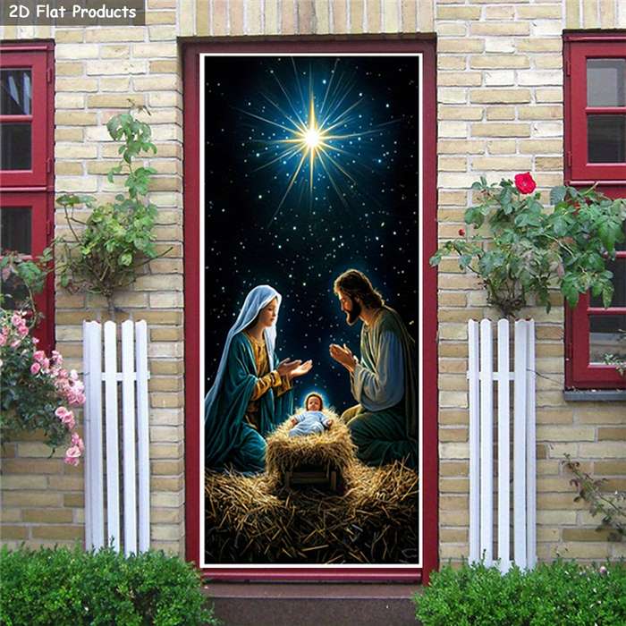 1pc 76.96x199.9cm Jesus Christian Themed Stickers