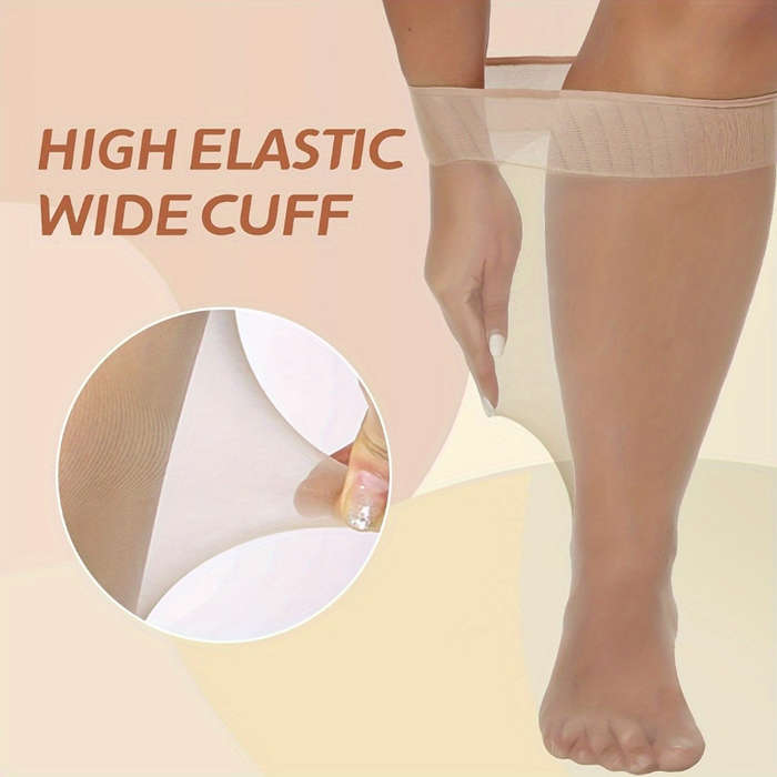 10 Pairs Black One Size High Elastic Socks