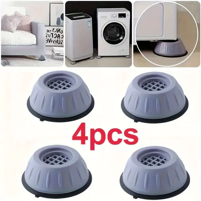 Shock-Absorbing Washing Machine Stabilizing Pads - Anti-Slip, Noise Reducing, Durable Plastic with