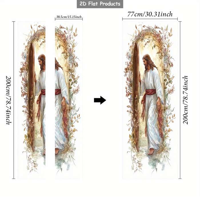 1pc 76.96x199.9cm Jesus Christian Themed Stickers