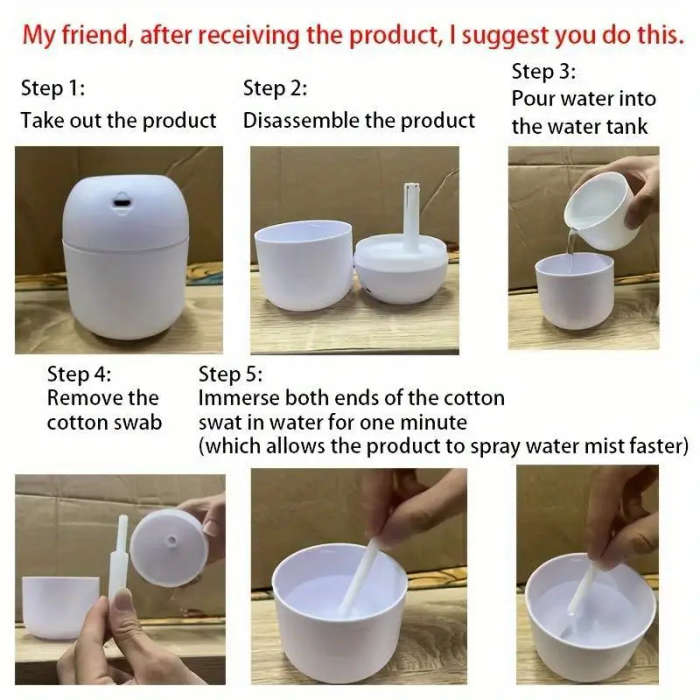 1pc Double Spray High Moisturizing Quiet Nano Spray Humidifier Perfume USB Power Supply 6.09oz Capac