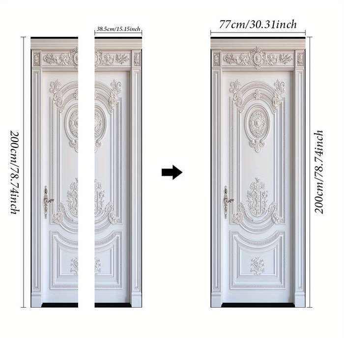 1Pc 76.96x199.9cm Door Window Sticker