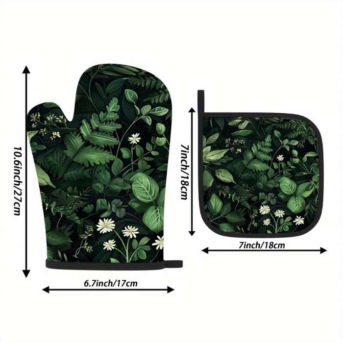2pcs 26.92x17.02 cm Heat Resistant Oven Mitts And Potholders