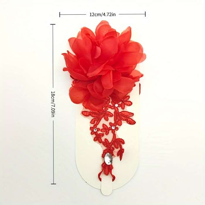 1 Pair White Floral Lace Wedding Gloves