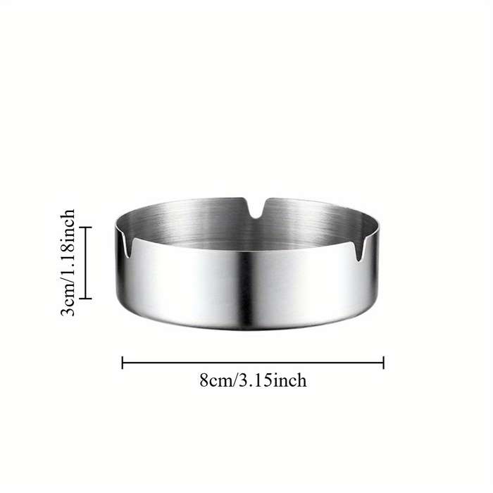 3pcs Stainless Steel Windproof Ashtray Shock-Resistant and Wear-Resistant Easy to Clean