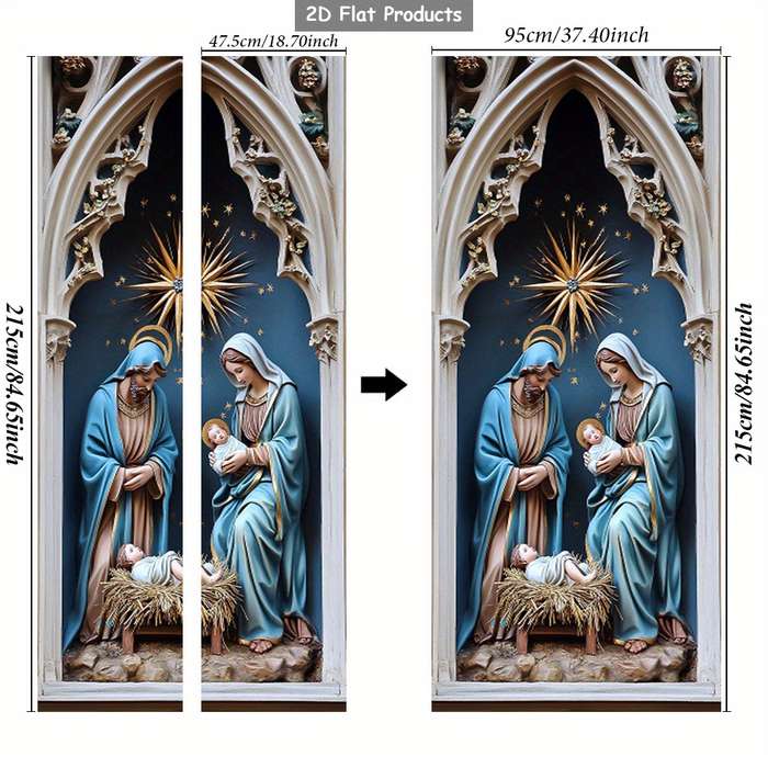 1pc 76.96x199.9cm Jesus Christian Themed Stickers