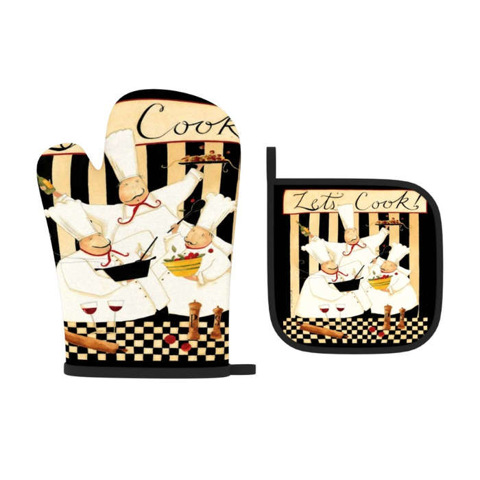 2pcs 26.92x17.02 cm Heat Resistant Oven Mitts And Potholders