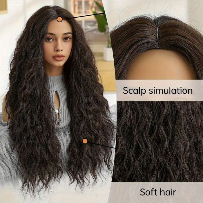 1Pc Black 71.12cm Fashion Design Wig