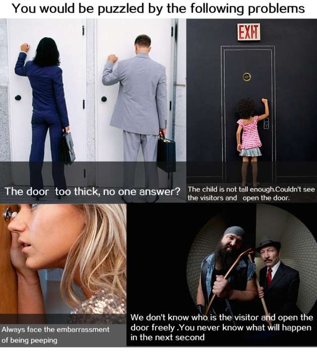 Danmini YB-43CH 4.3 inch Screen 1.0MP Security Camera Door Peephole with One-key to Watch Function(B