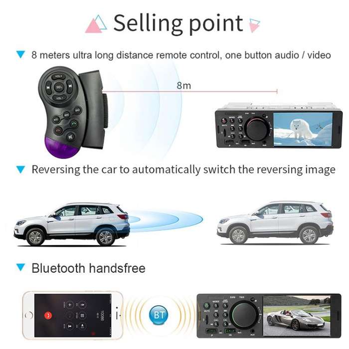 7805 4.1 inch Universal Car Radio Receiver MP5 Player, Support FM & Bluetooth & TF Card with Remote