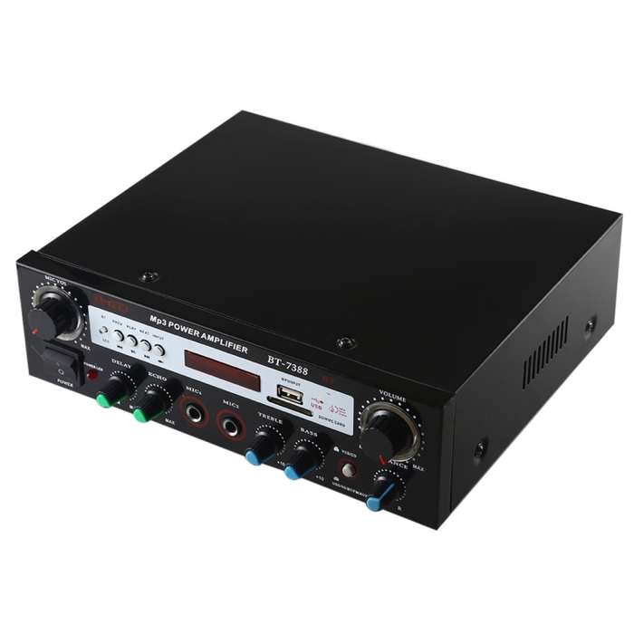 BT-7388 Bluetooth HiFi Stereo Audio Amplifier with Remote Controller, LED Display, USB / SD & MMC Ca
