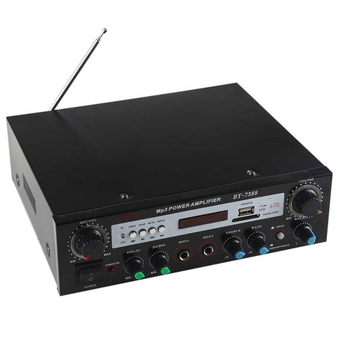 BT-7388 Bluetooth HiFi Stereo Audio Amplifier with Remote Controller, LED Display, USB / SD & MMC Ca