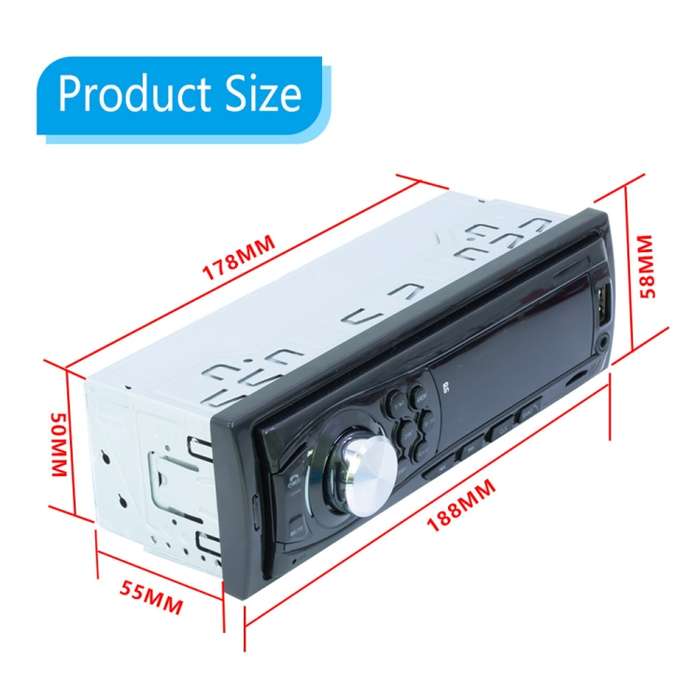 1028 Universal Car Radio Receiver MP3 Player, Support FM with Remote Control