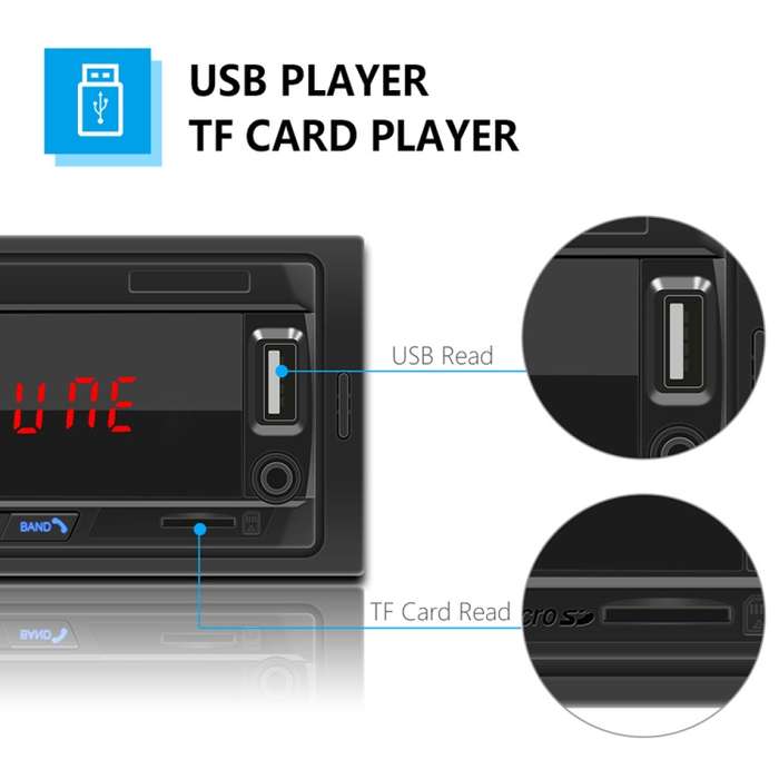 1028 Universal Car Radio Receiver MP3 Player, Support FM with Remote Control