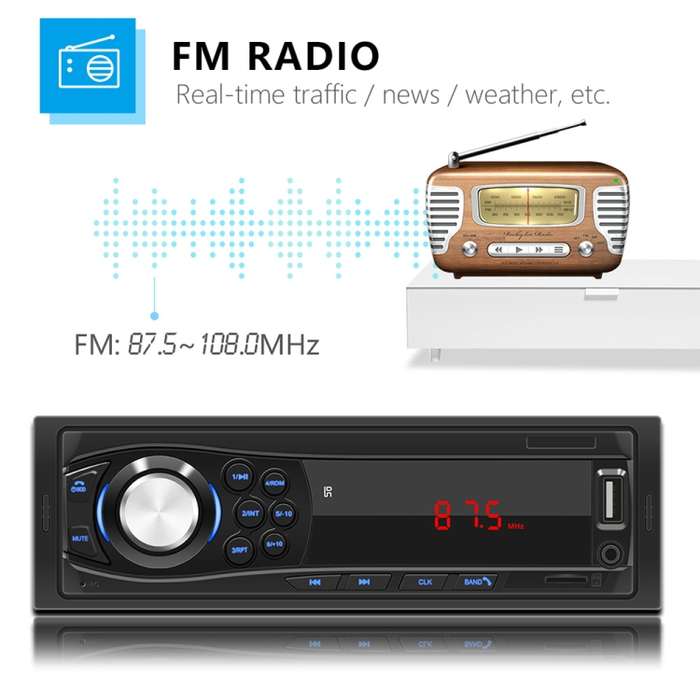 1028 Universal Car Radio Receiver MP3 Player, Support FM with Remote Control