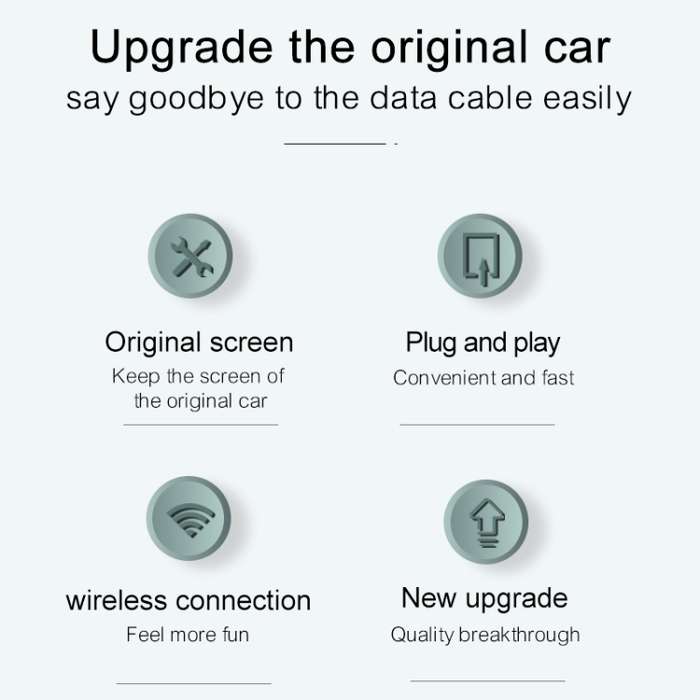 Original Car Wired to Wireless iOS Carplay Module Auto Smart Phone Carplay USB Navigation(Carbon Fib