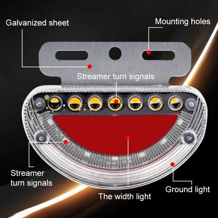 24V Truck / Bus Dynamic Blinker Flowing Water Side Light Waterproof Ground Light Tail / Reversing Li
