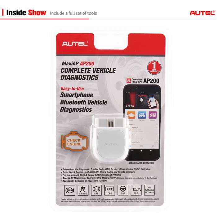 AUTEL AP200 Car OBD2 Fault Detector Diagnostic Scanner Tool