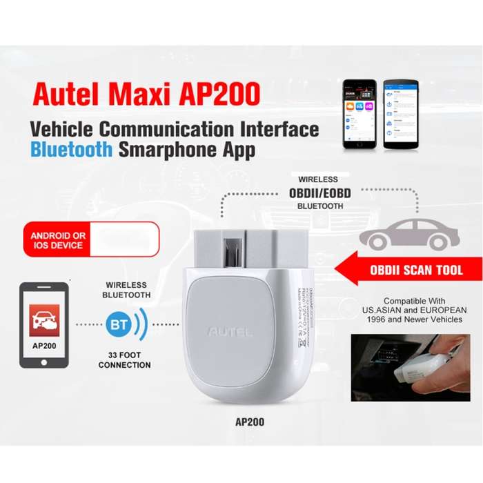 AUTEL AP200 Car OBD2 Fault Detector Diagnostic Scanner Tool