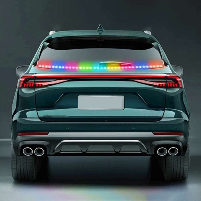 S24-240CM 240cm DC12V-24V Car Rear LED RGB Daytime Running Lights Strip Colorful Lamp