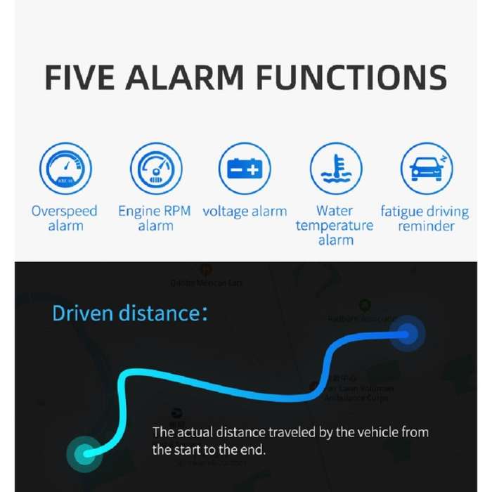 M13 Plus OBD2 + GPS Mode Car Head-up Display HUD Overspeed / Speed / Water Temperature Alarm / Elimi