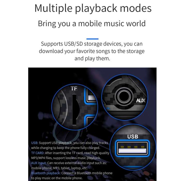 SWM-7811 Car 12V Bluetooth MP3 Player Support FM & TF Card & Voice Assistant with Steering Wheel Rem
