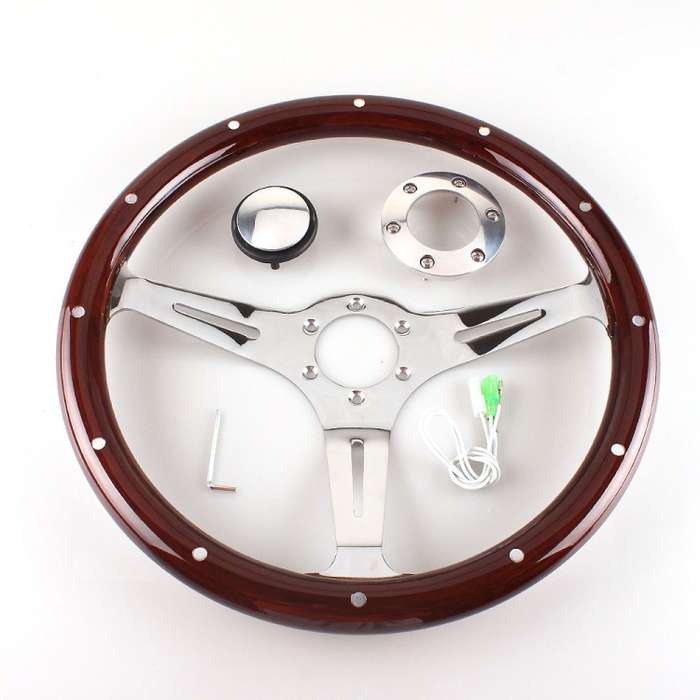 FXP8131+FXP8120A Car Modification 380mm Racing Sports Universal Perforated Steering Wheel