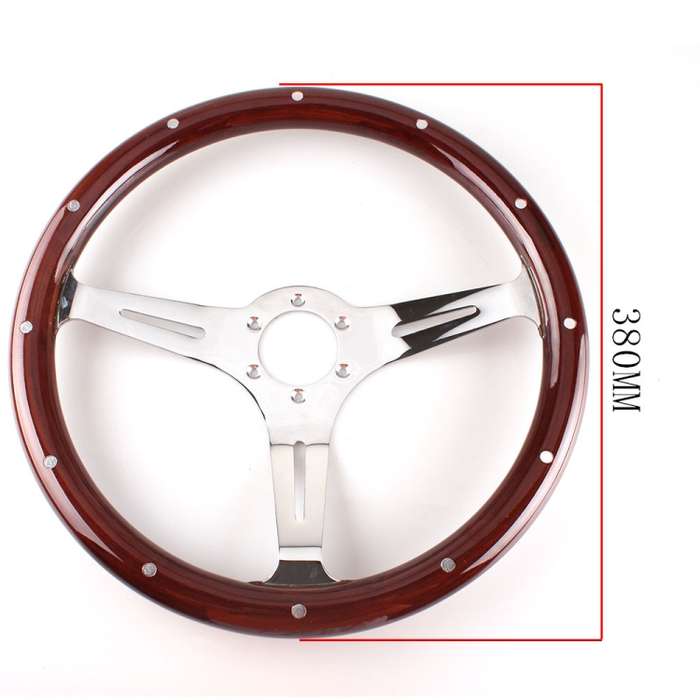 FXP8131+FXP8120A Car Modification 380mm Racing Sports Universal Perforated Steering Wheel