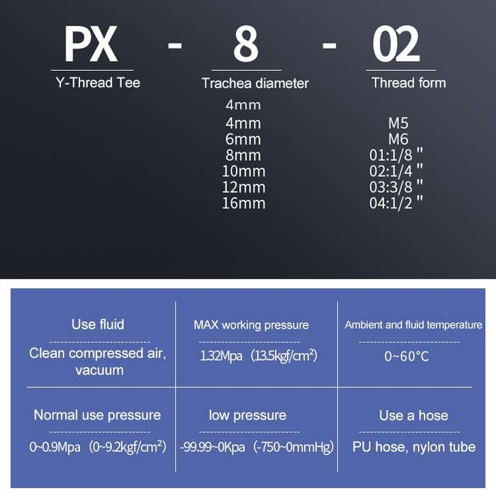 PX10-01 LAIZE 10pcs Plastic Y-type Tee Male Thread Pneumatic Quick Connector