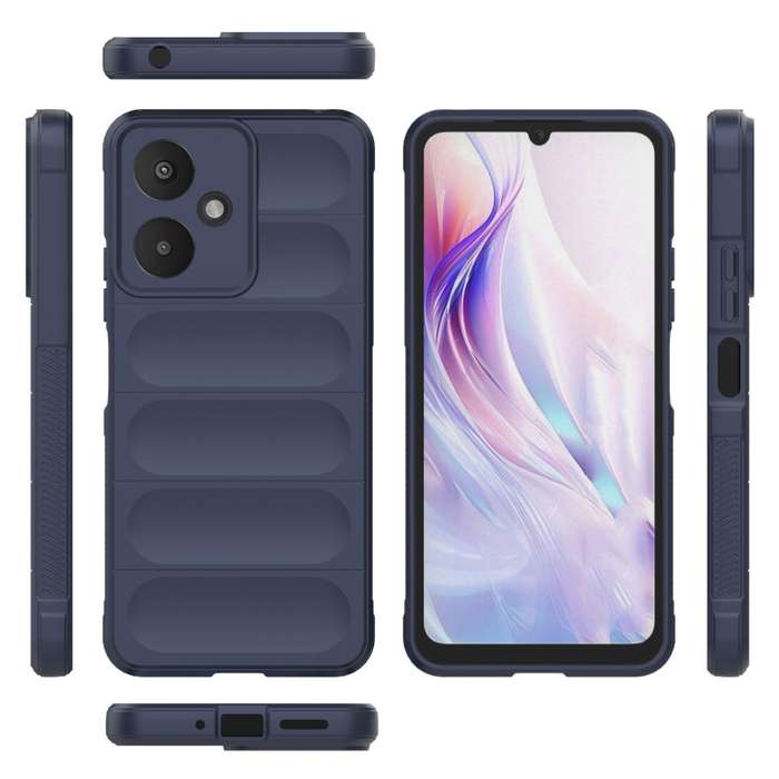 For Xiaomi Redmi 13C 5G Magic Shield TPU + Flannel Phone Case(Dark Blue)