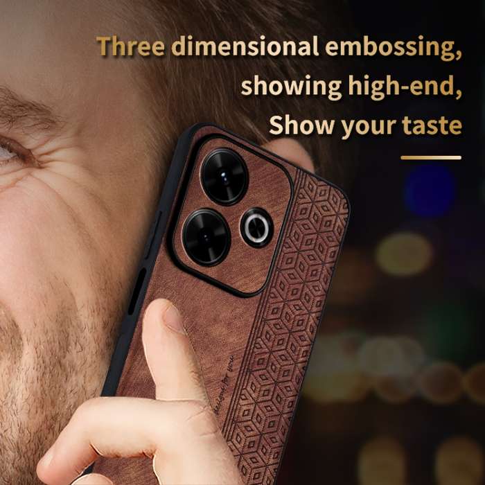 For Xiaomi Redmi 13 4G Global AZNS 3D Embossed Skin Feel Phone Case(Dark Green)