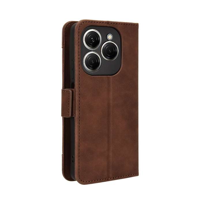 For Tecno Spark 20 Pro 4G KJ6 Skin Feel Calf Texture Card Slots Leather Phone Case(Brown)