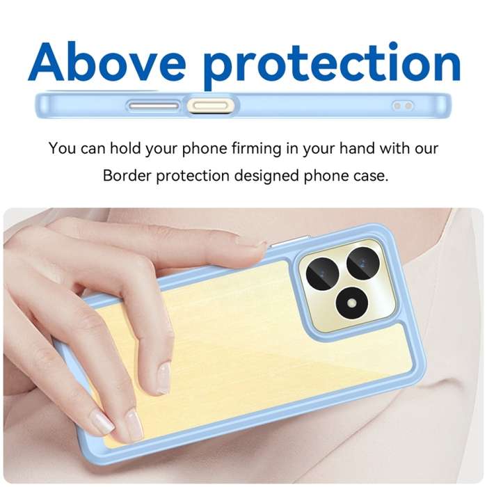 For Realme Note 50 Colorful Series Acrylic Hybrid TPU Phone Case(Blue)