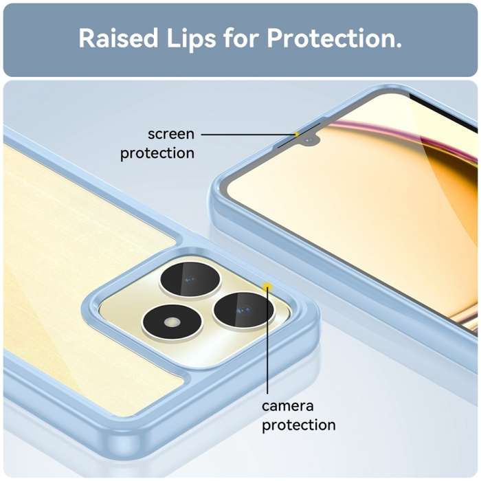For Realme Note 50 Colorful Series Acrylic Hybrid TPU Phone Case(Blue)