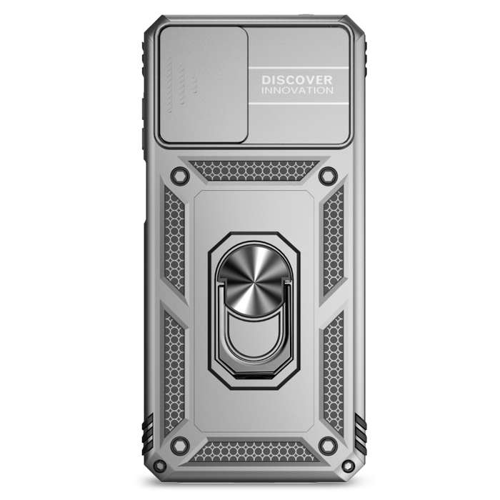 For Motorola Moto G22 5G / Moto G Play 2024 Sliding Camshield Holder Phone Case(Silver)