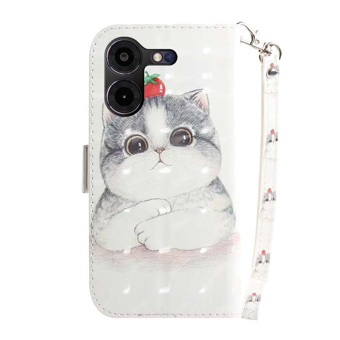 For Tecno Pova 5 Pro 3D Colored Horizontal Flip Leather Phone Case(Cute Cat)