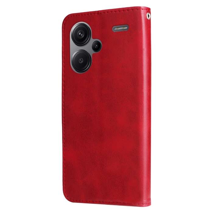 For Xiaomi Redmi Note13 Pro+ 5G Global Fashion Calf Texture Zipper Leather Phone Case(Red)