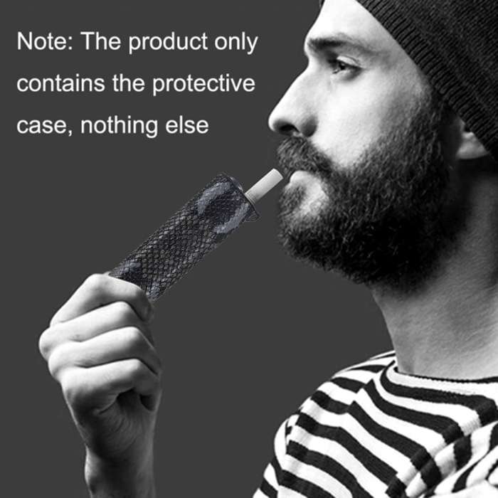 For IQOS ILUMA ONE Snake Pattern TPU+PU Electronic Cigarette Protective Case with Lanyard(Dark Grey)