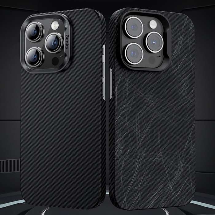 For iPhone 15 Pro Benks 600D Kevlar Carbon Fiber Phone Case(Black)